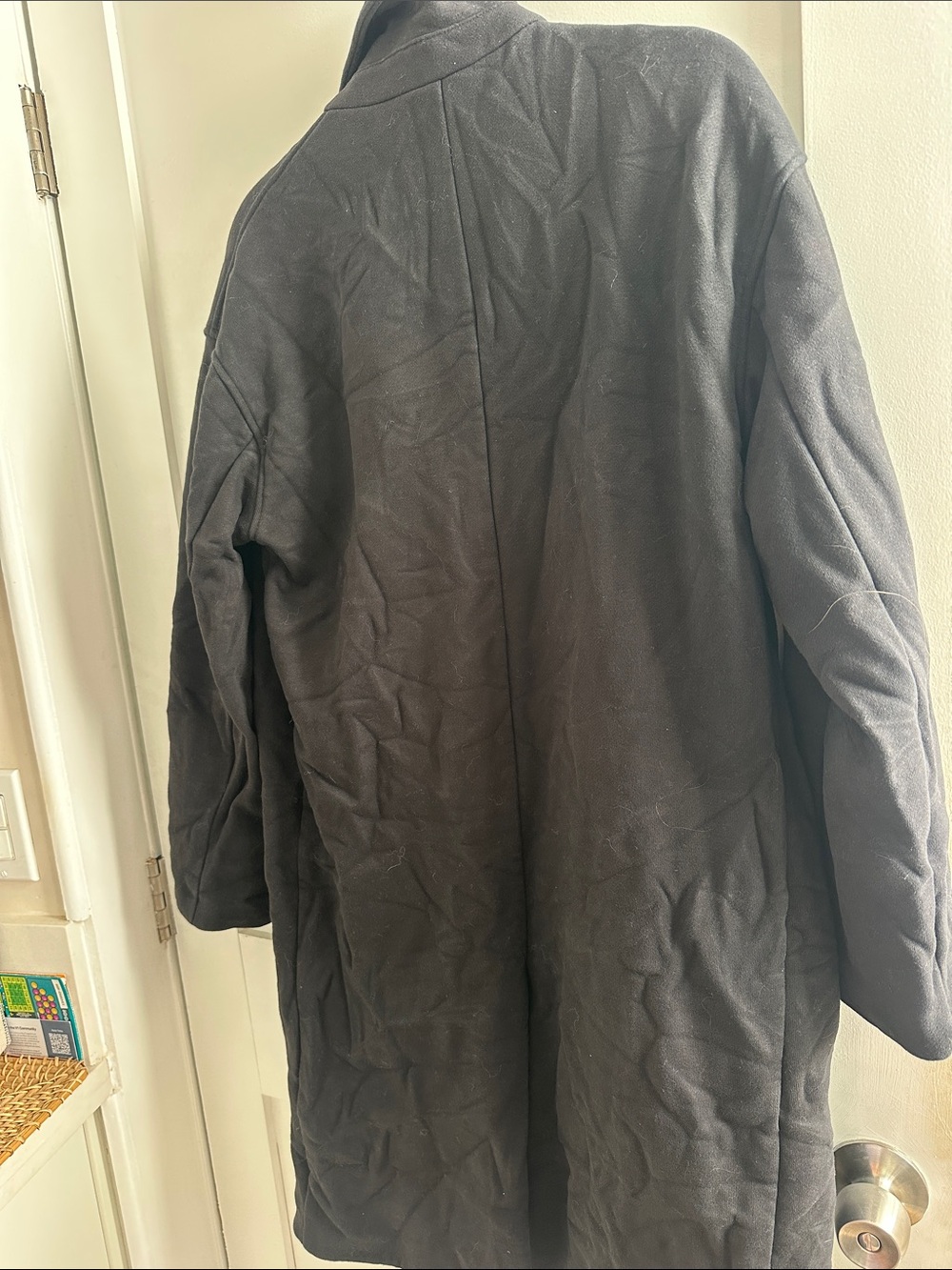 ALO Yoga Black Long Quilted Trench Coat - Picture 5 of 5